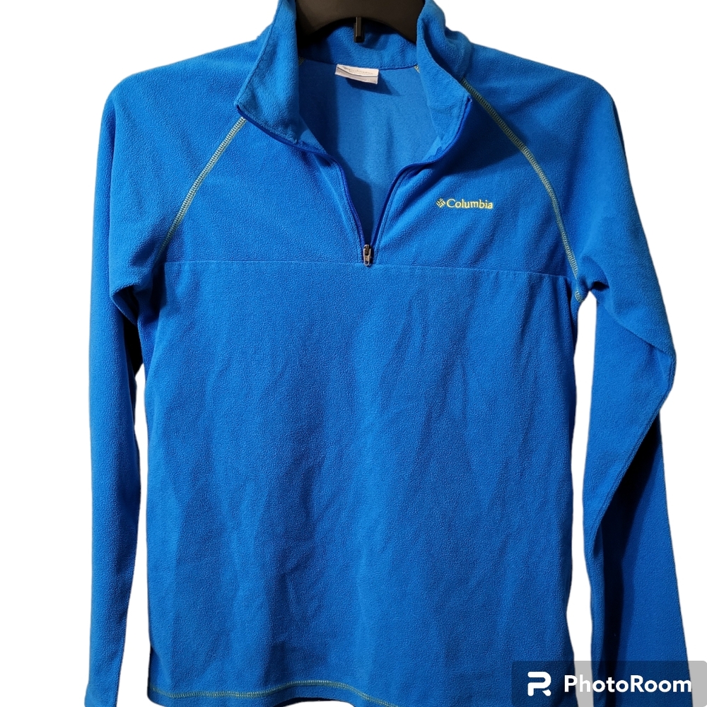 Columbia Youth Size XL (18/20) Glacial Fleece Quarter Zip Bright Blue Pullover